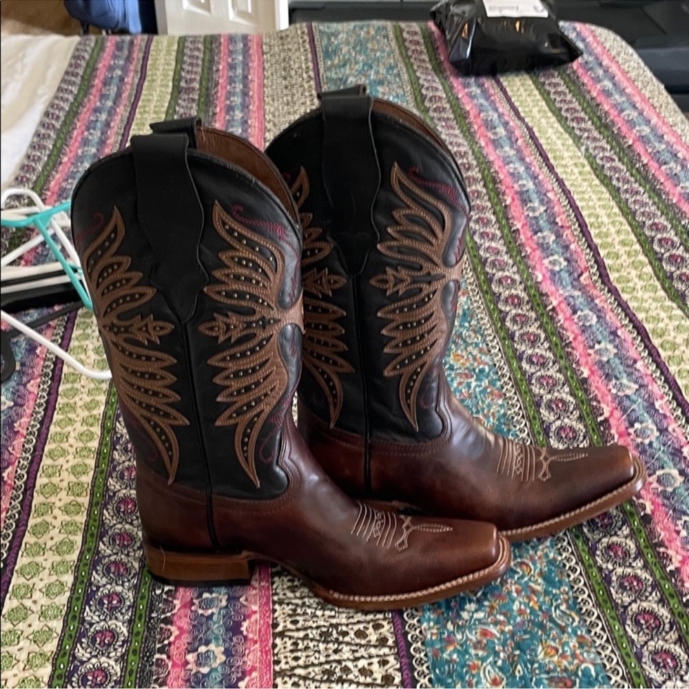 Circle G Brown and Black Western Women's Combat Boots